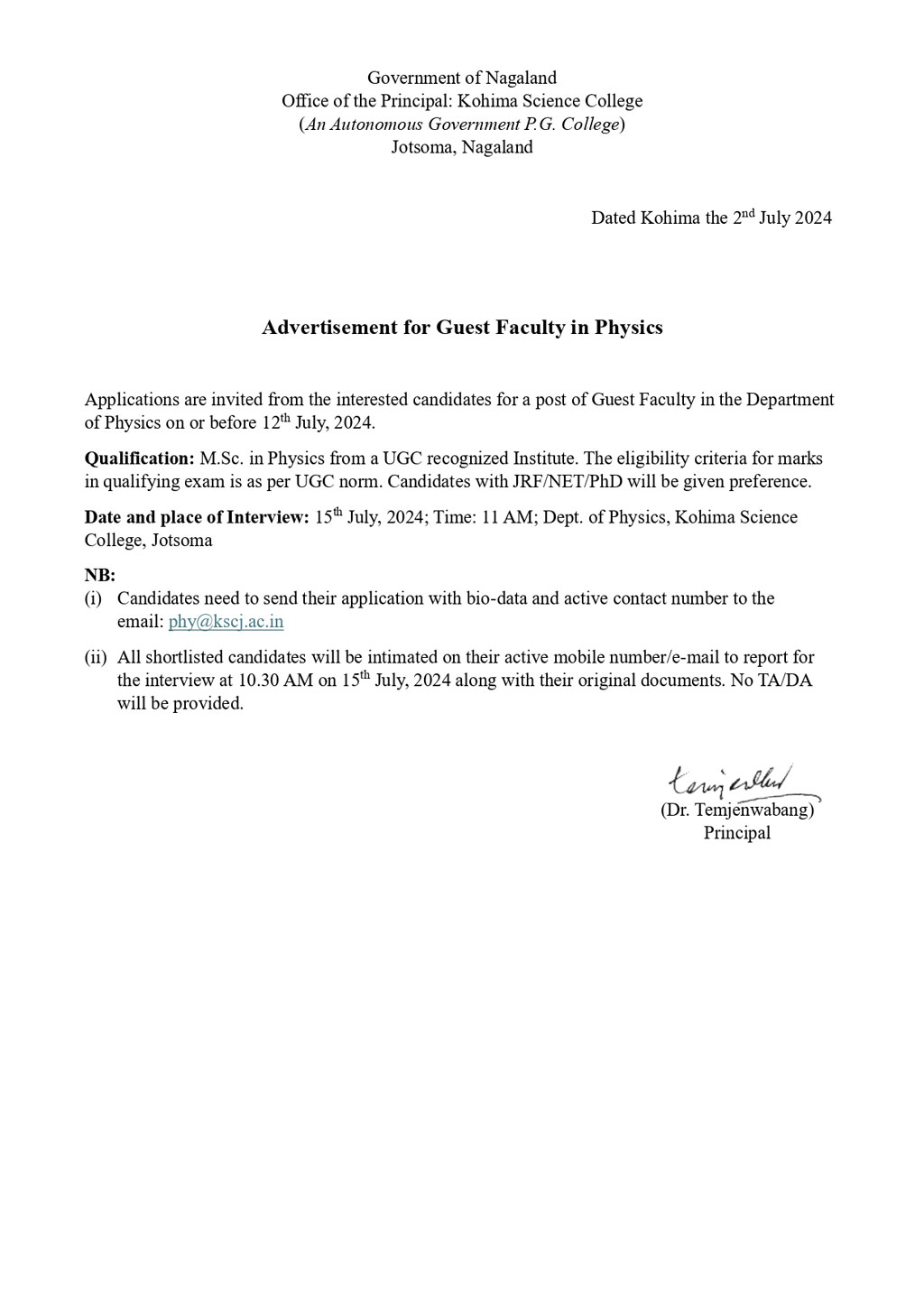 2024 Guest Faculty in Physics